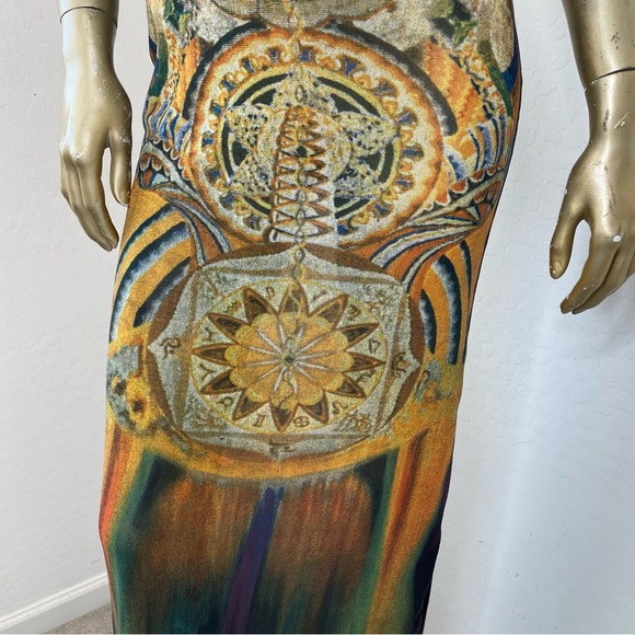 RARE VINTAGE VIVIENNE TAM CHAKRAS SHORT SLEEVE NYLON MAXI DRESS, SZ 2, Hong Kong - Picture 6 of 8